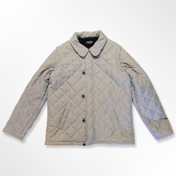 Nicholas & Bears Black&White Plaid Quilted Convertible Coaches Jacket/Vest Sz 14 - Picture 1 of 5